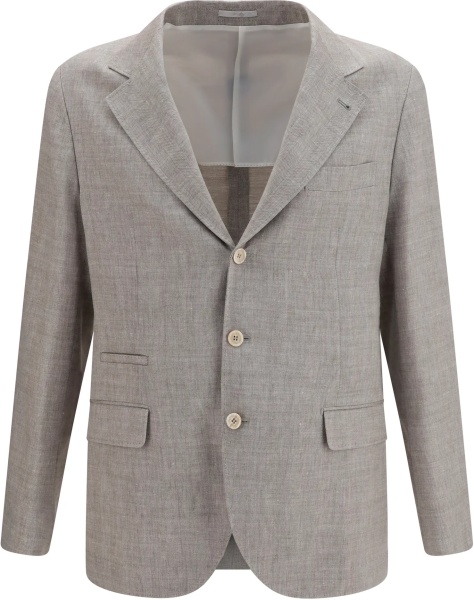 Jacheta Deconstructed linen and wool chevron Jacket
