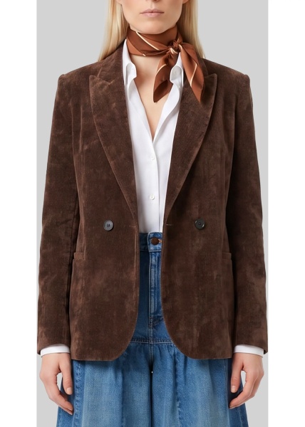 Jacheta Double-Breasted Délavé Velvet Jacket