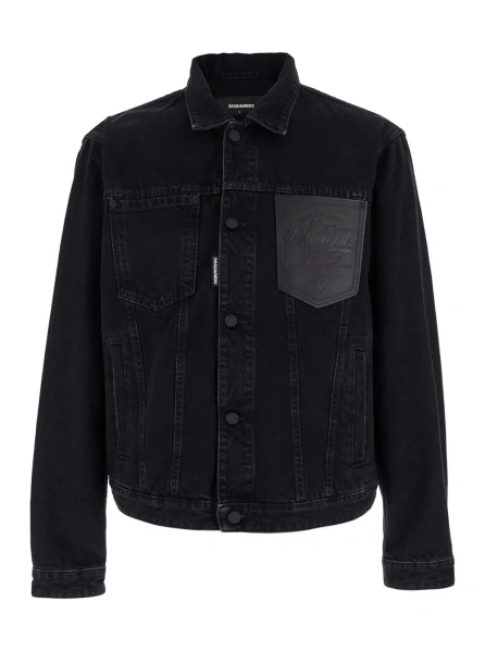 Jacheta DSQUARED2 neagra din denim