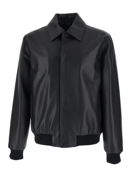Jacheta Fendi neagra din piele