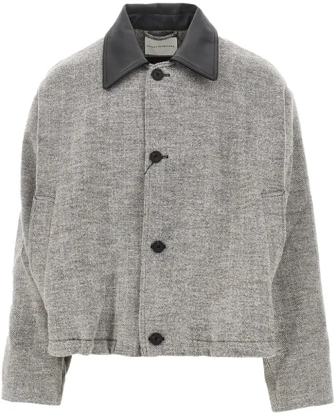 Jacheta 'Howth' wool jacket with leather collar