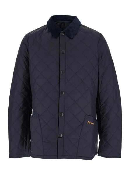 Jacheta Jacket 'Heritage Liddesdale' with Classic Ribbed Collar and Logo Lettering on the Front in Tech Fabric Blue Men