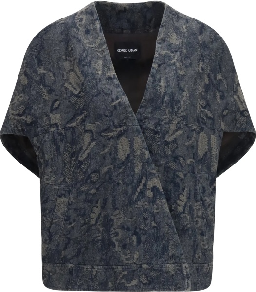 Jacheta Jacket in oversized floral jacquard denim