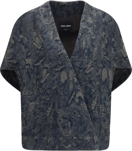 Jacheta Jacket in oversized floral jacquard denim