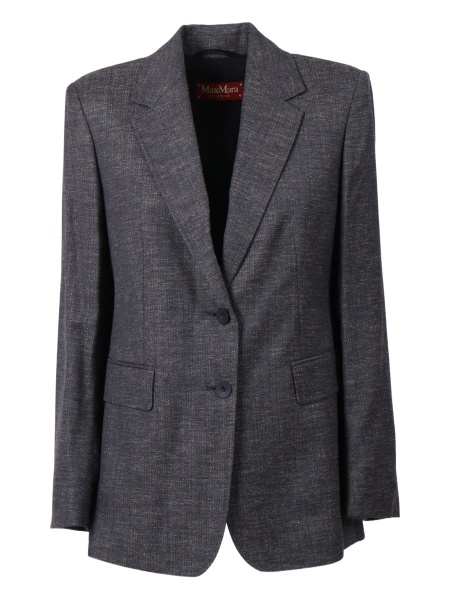 Jacheta MaxMara Studio albastra din lana si in