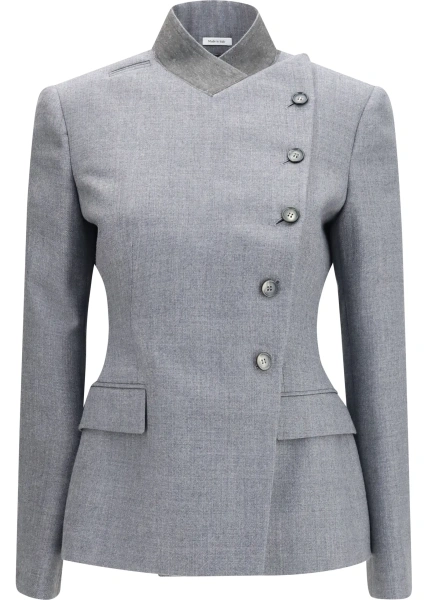 Jacheta Pinstripe wool Jacket with crossed lapels
