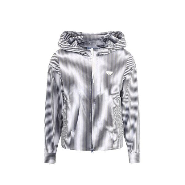Jacheta Prada Striped hooded Jacket