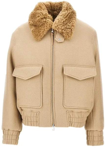Jacheta Wool bomber jacket with shearling collar