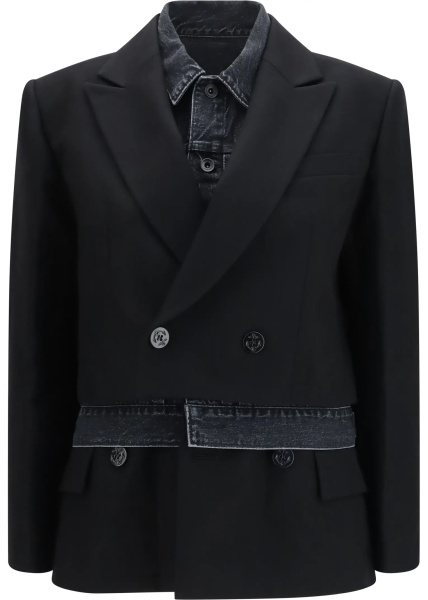 Jacheta Wool flannel and denim Jacket