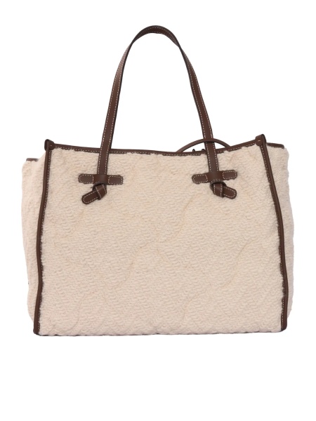 LEATHER AND FABRIC BAG