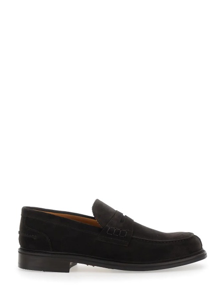 Mocasini Brown loafers with almond toe in suede for men
