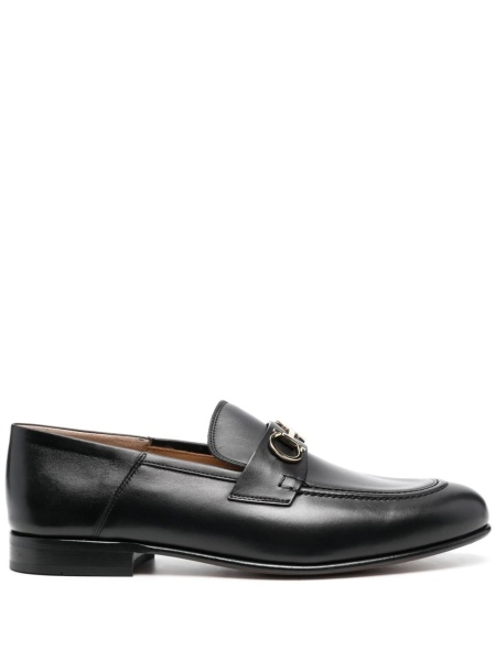 Mocasini Ferragamo gancini negri din piele