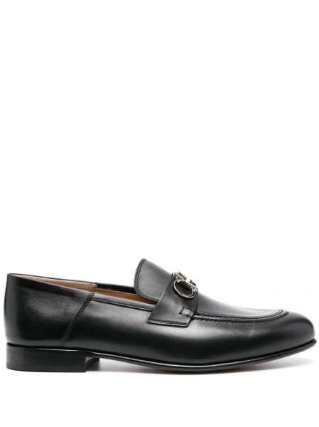 Mocasini Ferragamo gancini negri din piele