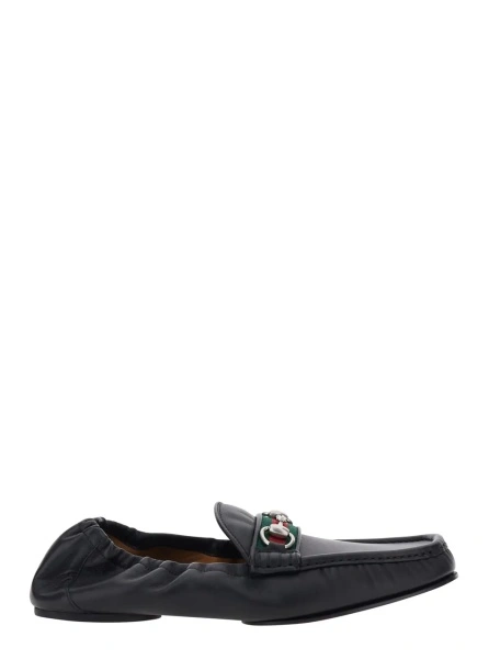 Mocasini Gucci negri din piele