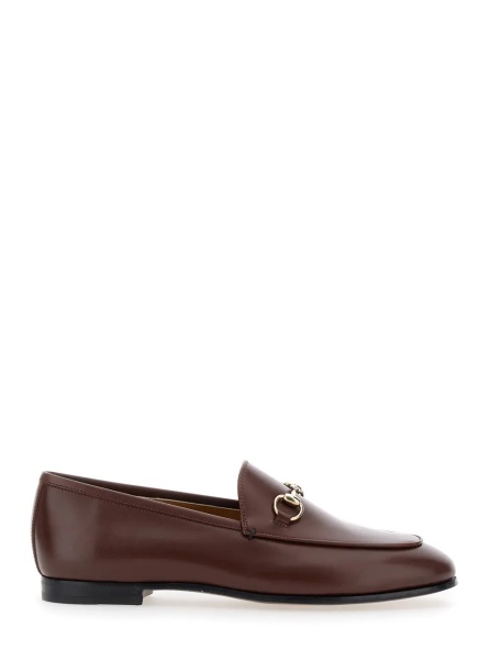 Mocasini Loafers 'Jordan' with Horsebit Detail in Brown Glossy Leather for Women