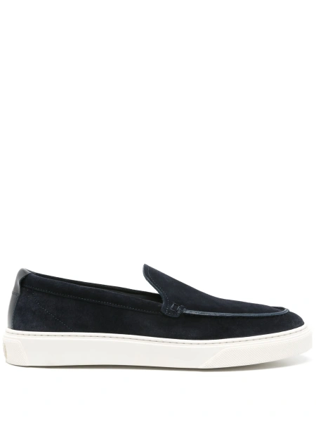 Mocasini Woolrich albastri din piele intoarsa