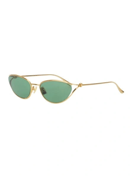 Ochelari Green Sunglasses with Cat-Eye Design and Knot Detail on the Temples in Metal Woman