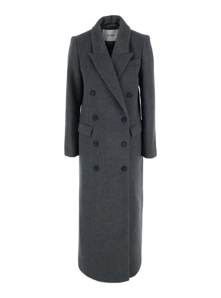 Paltoane Chloris Coat is a long coat with notched revers and pockets. Made of wool. Gray color. Women's