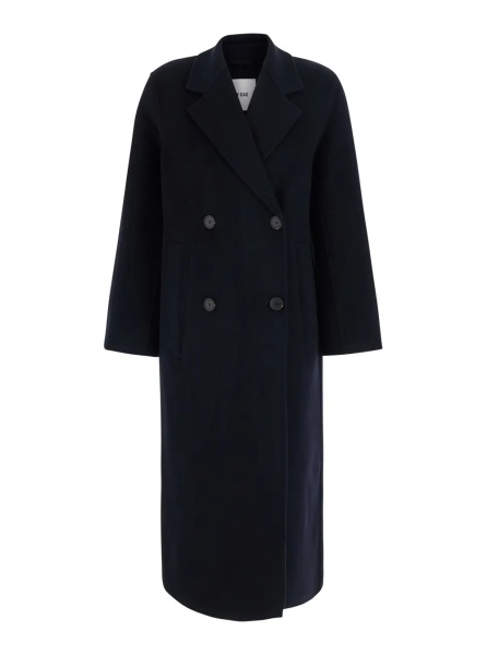 Paltoane 'Clara' Blue Double-breasted coat with Notched revers and long sleeves in Wool Woman