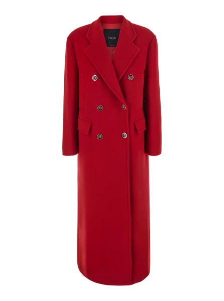 Paltoane Red Double-breasted coat with Notched revers in Wool for women