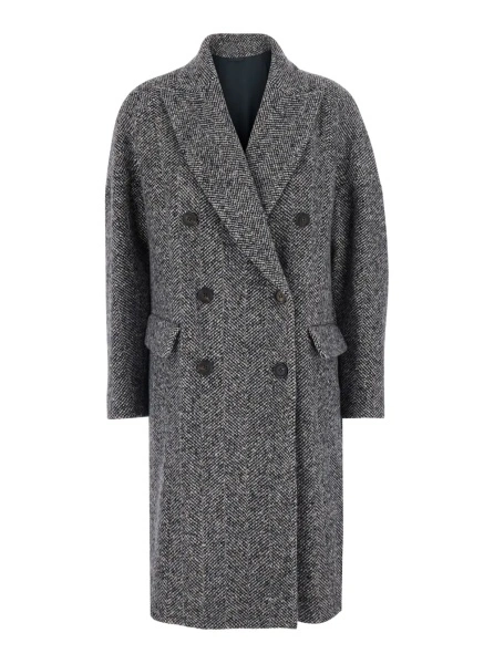 Palton Brunello Cucinelli gri din lana