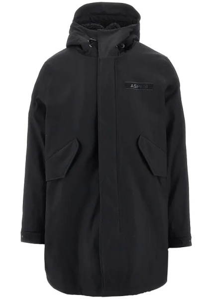 Palton Cotton parka coat with faux shearling lining