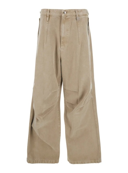 Pantaloni Beige Pants with Belt Loops in Cotton Man