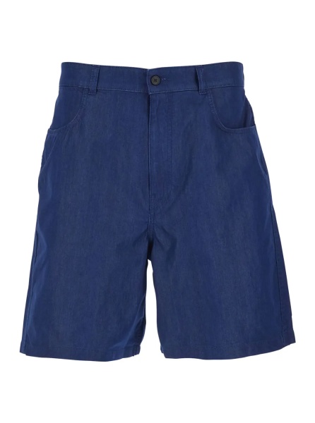Pantaloni Blue Bermuda Shorts with Logo Print on the Back in Cotton Blend for Men