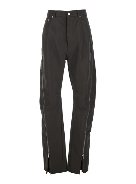 Pantaloni Bolan Banana Pants with Zip Details in Brown Stretch Cotton for Men
