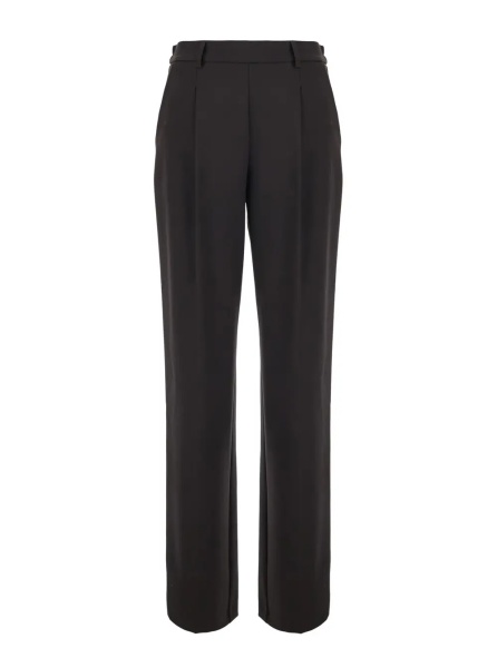 Pantaloni Brown Pants with elasticated back waist in stretch viscose blend women