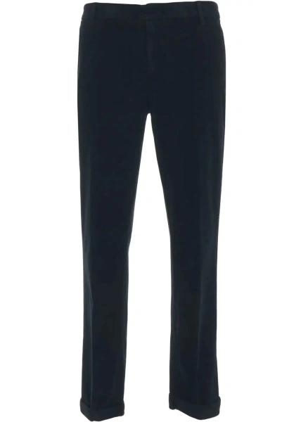 Pantaloni casual Dondup albastri din bumbac