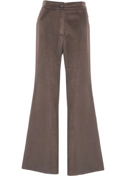 Pantaloni casual Kaos maro din catifea reiata