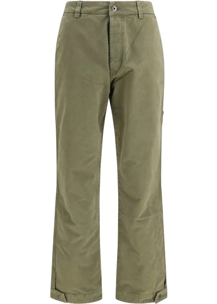 Pantaloni casual Off-White verzi din bumbac