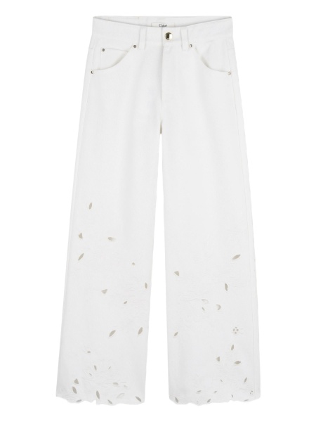 Pantaloni Chloe albi