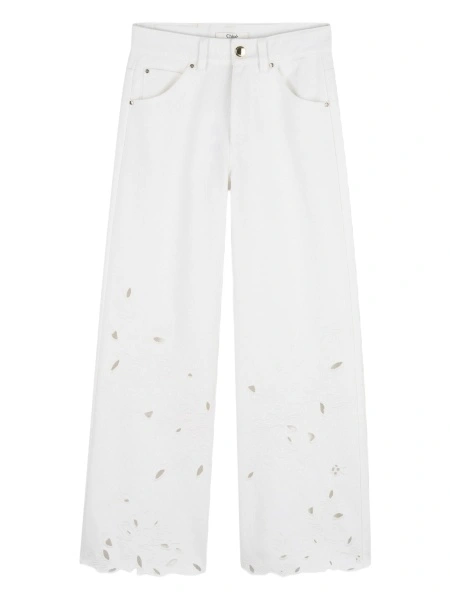 Pantaloni Chloe albi