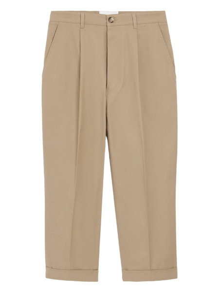Pantaloni conici AMI Paris neutri din bumbac