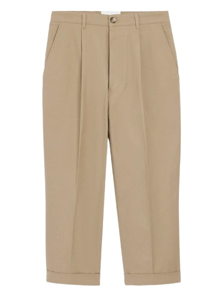 Pantaloni conici AMI Paris neutri din bumbac