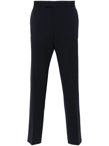 Pantaloni conici Hugo Boss albastri din elastan si lana