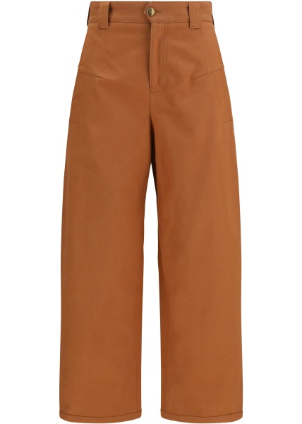Pantaloni Cotton canvas barrel-leg Pants