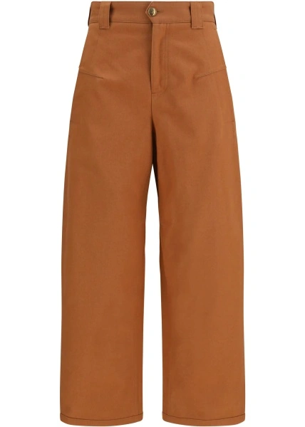Pantaloni Cotton canvas barrel-leg Pants