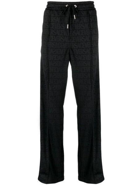 Pantaloni de trening Versace negri din polyester