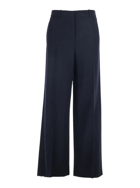 Pantaloni 'Dender' Blue Pants with Belt Loops and a Welt Pocket on the Back in Wool for Women