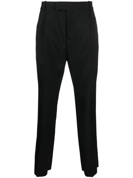 Pantaloni drepti Alexander McQueen negri din lana