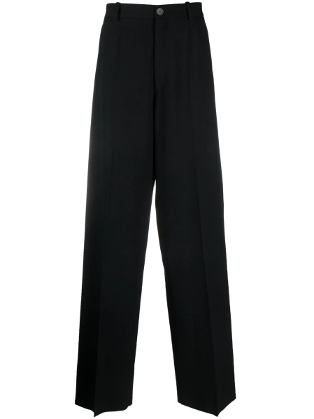 Pantaloni drepti Balenciaga negri din lana