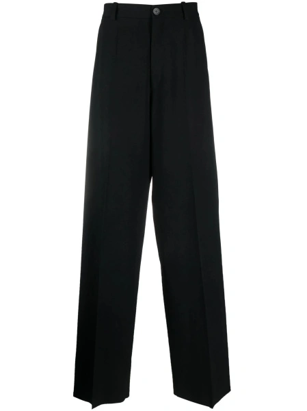 Pantaloni drepti Balenciaga negri din lana