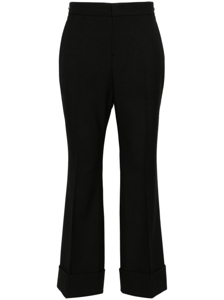 Pantaloni drepti Gucci Horsebit negri din lana