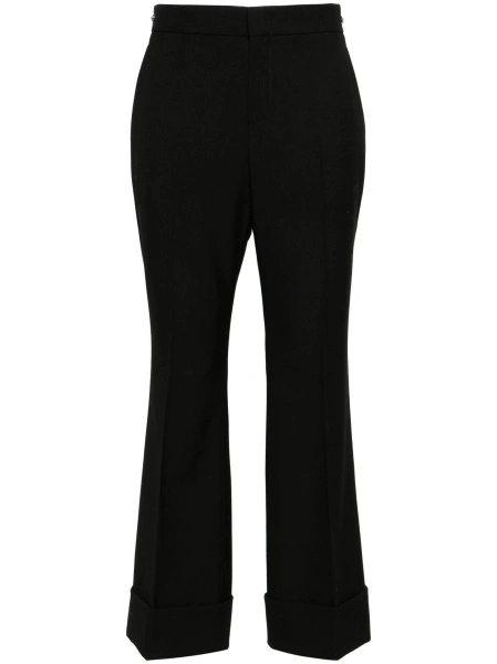 Pantaloni drepti Gucci Horsebit negri din lana