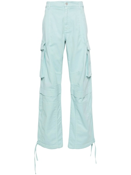 Pantaloni drepti MOSCHINO JEANS albastri din bumbac si elastan