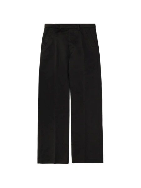 Pantaloni drepti Rick Owens negri din polyester