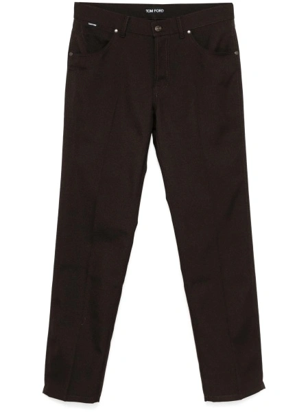 Pantaloni drepti Tom Ford maro din lana si polyester